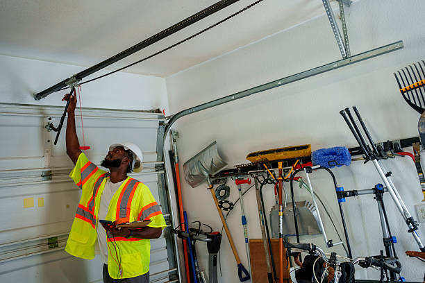 Professional Garage Door Panel Replacement technician working in West Modesto, CA
